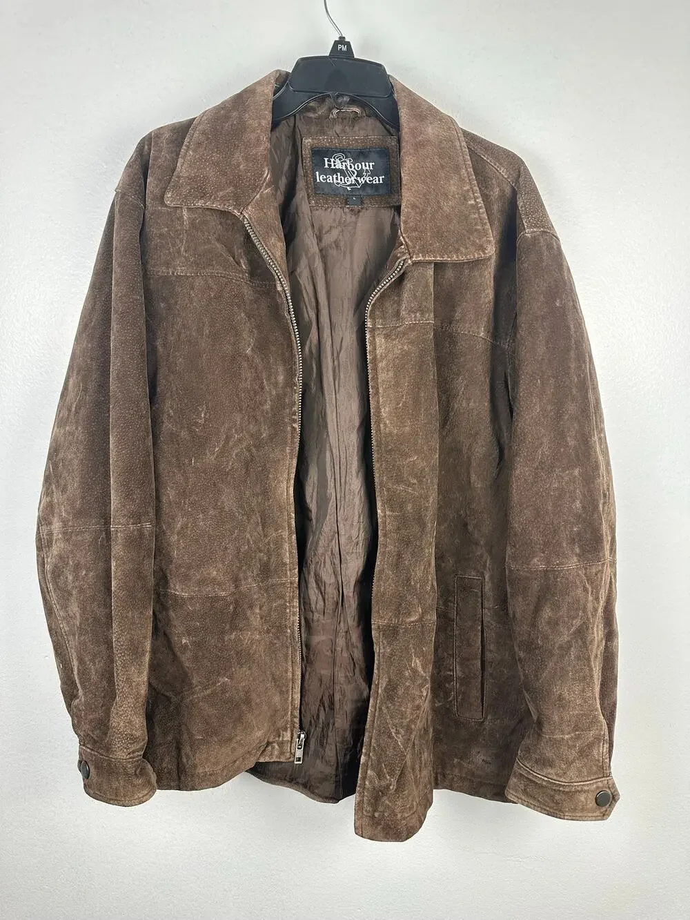 Harbour Leatherwear brown suede leather jacket Size Large